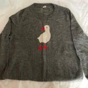 J. Crew Grey Bird Sweater